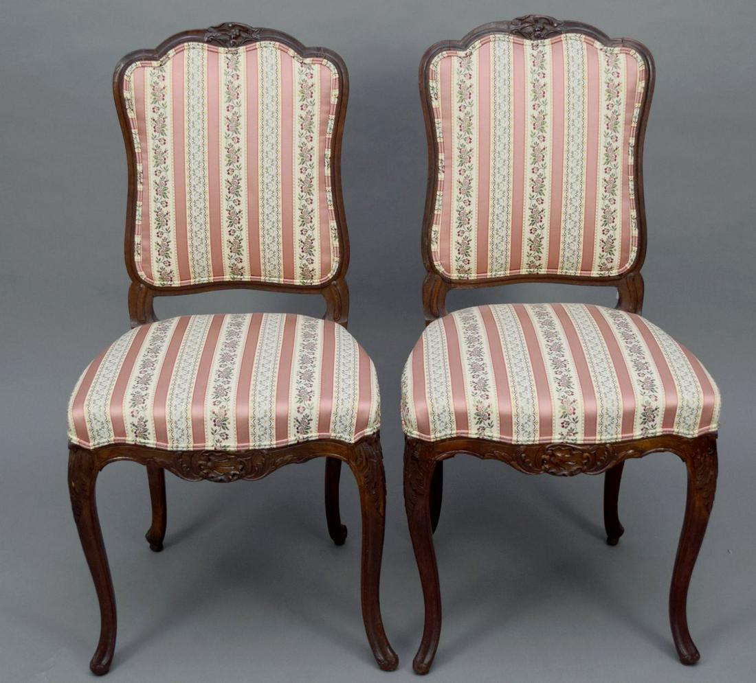 Pair Antique French Carved Side Chair, Cabriole Legs (1 of 8)
