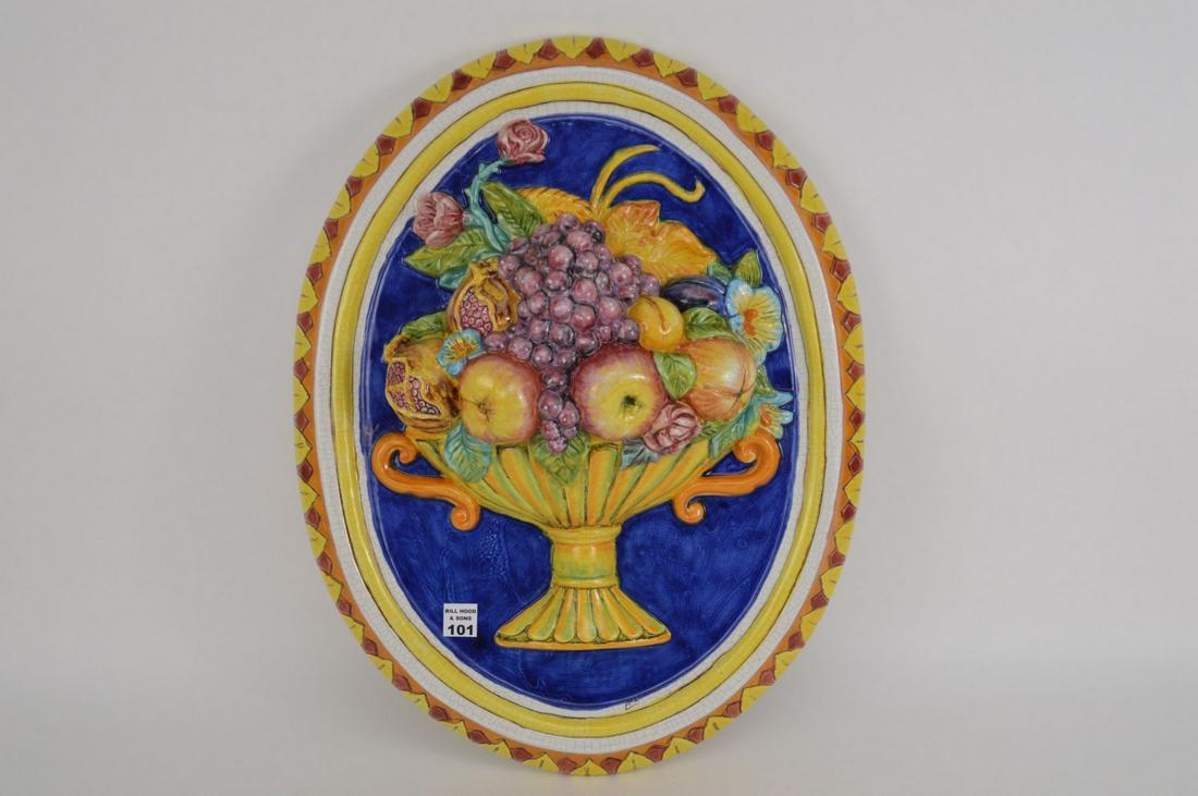 Glazed Pottery Oval Plaque, Ceramiche Ima, Italian, (1 of 6)