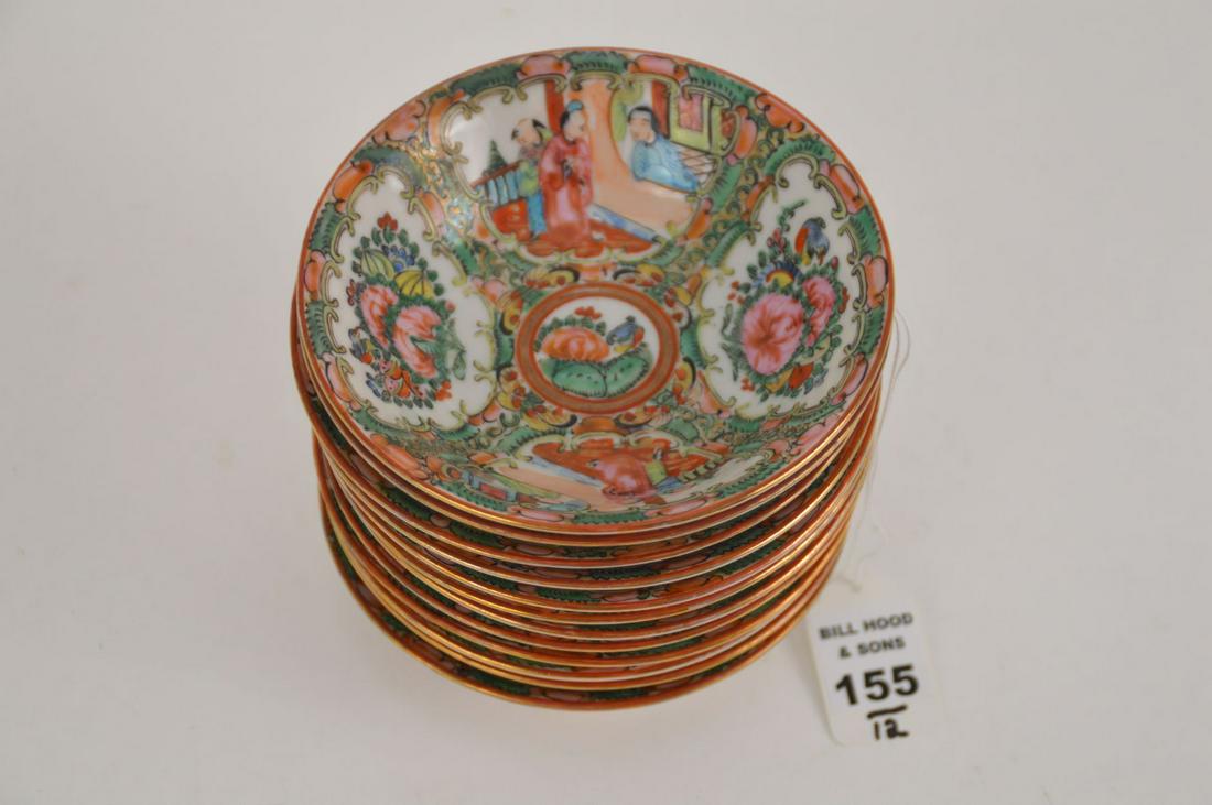 12Pc CHINESE FAMILLE ROSE MEDALLION PORCELAIN FRUIT (1 of 3)