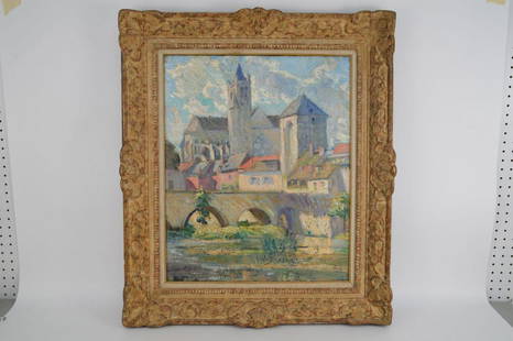 Pierre De Belay (France 1890 - 1947) oil Paris Seine: Attributed to: Pierre De Belay (France 1890 - 1947) oil on canvas, Paris -Seine River Scene, UNSIGNED , canvas size 24 x 20 inches