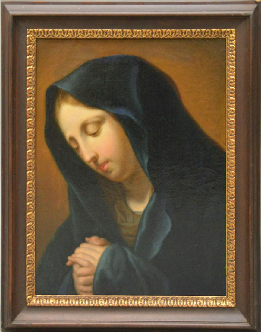 School of Carlo Dolci , oil on canvas, weeping Madonna (1 of 4)