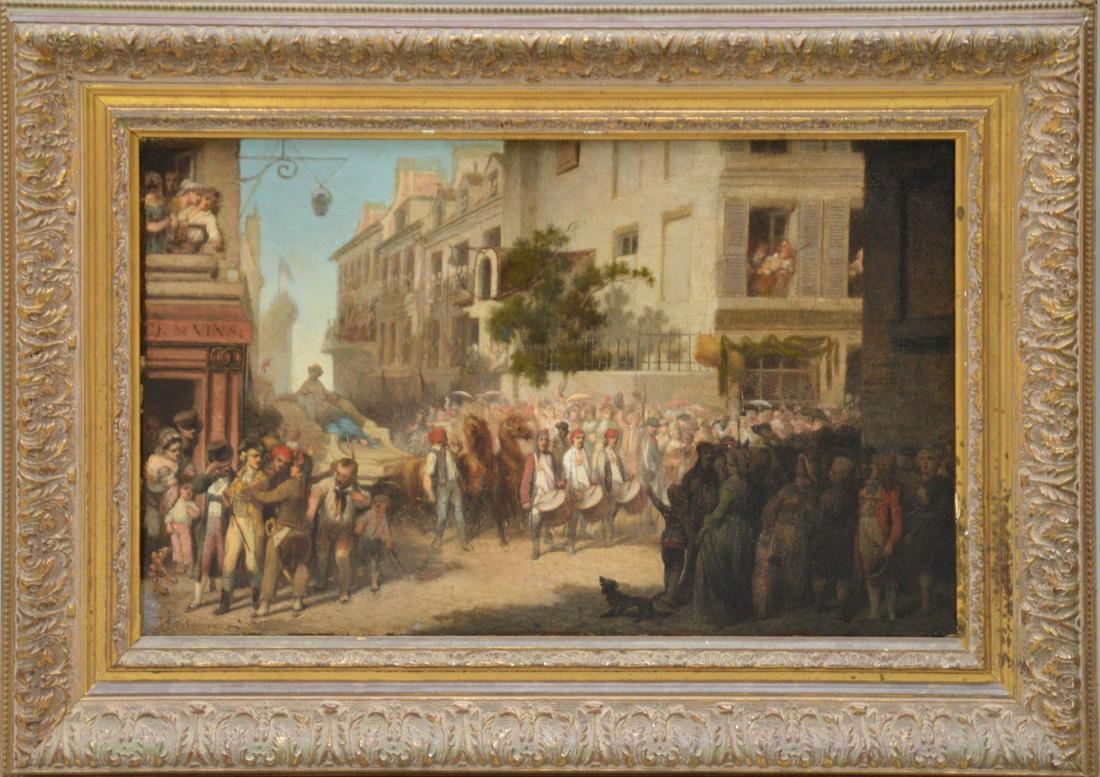 Illegibly signed oil on canvas Archenault? Persian: Illegibly signed oil on canvas Archenault? Persian Celebration, 13-1/2 x 22 inches