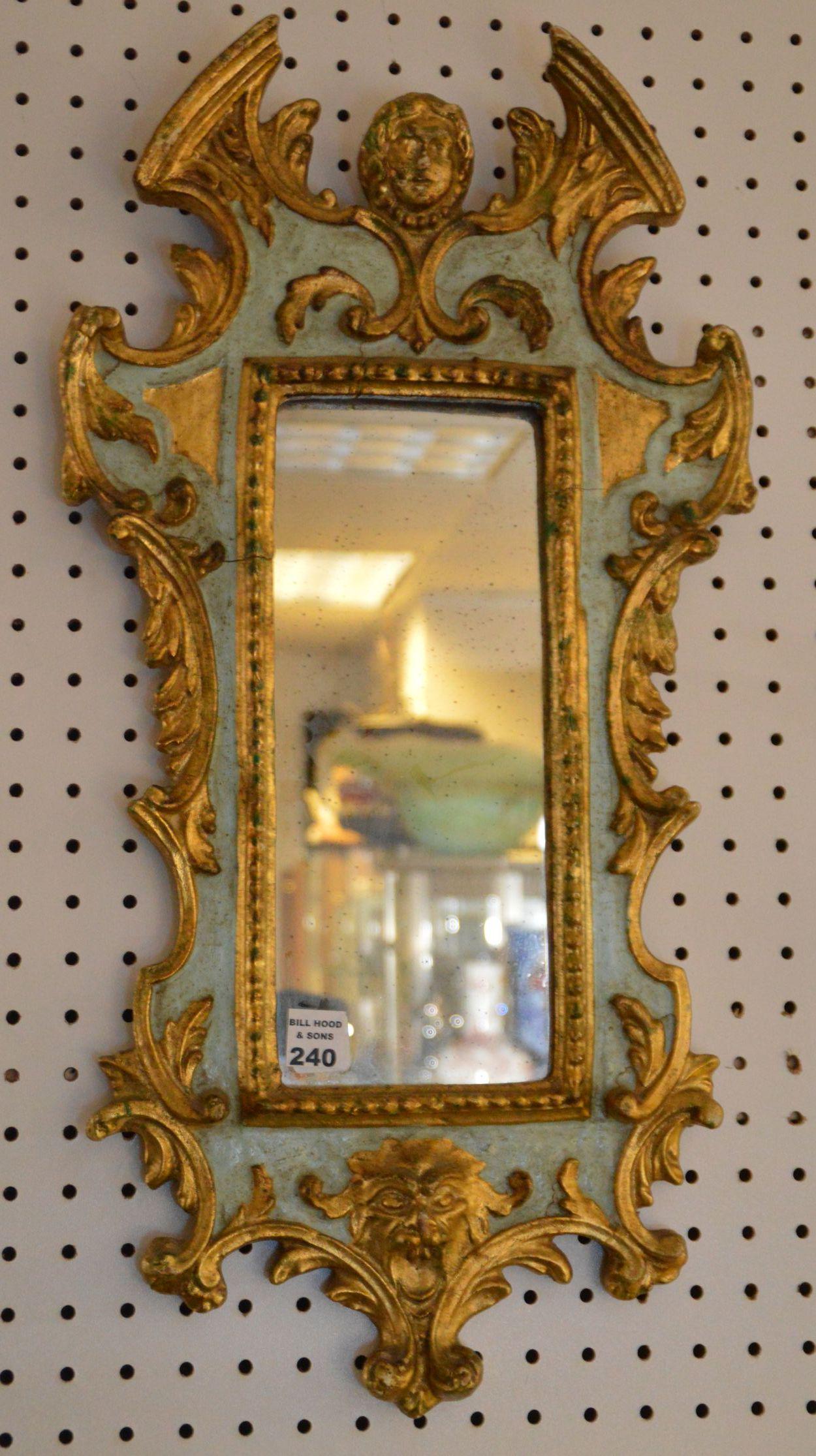 Vintage Italian Painted & Gilt Frame Mirror, 23"h x (1 of 4)
