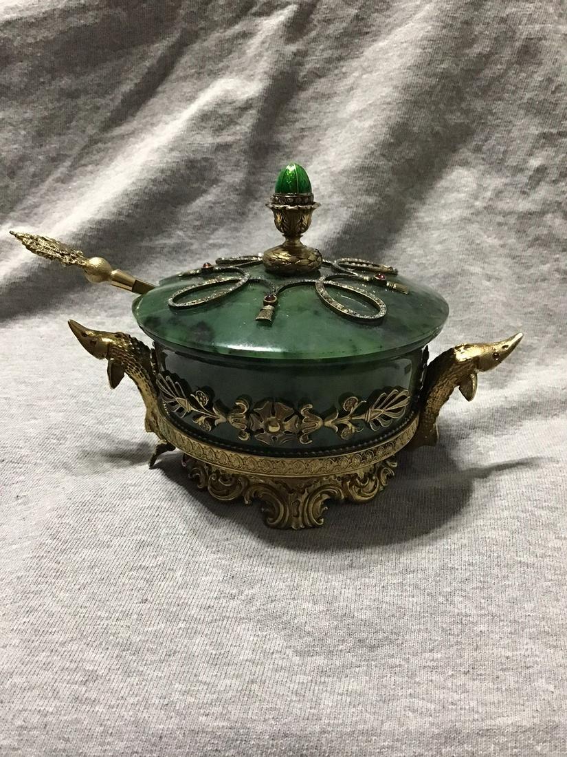 Beautiful Russian Silver guilloche enamel , jade rose (1 of 10)
