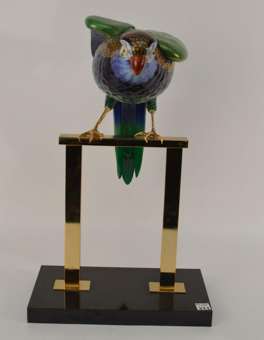 OGGETTI MANGANI PARROT SCULPTURE, Painted Porcelain (1 of 9)