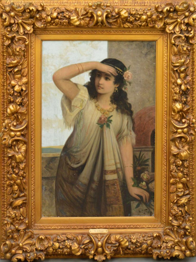 Antique oil Painting by O.L. Friese?  19th Centruy, (1 of 7)