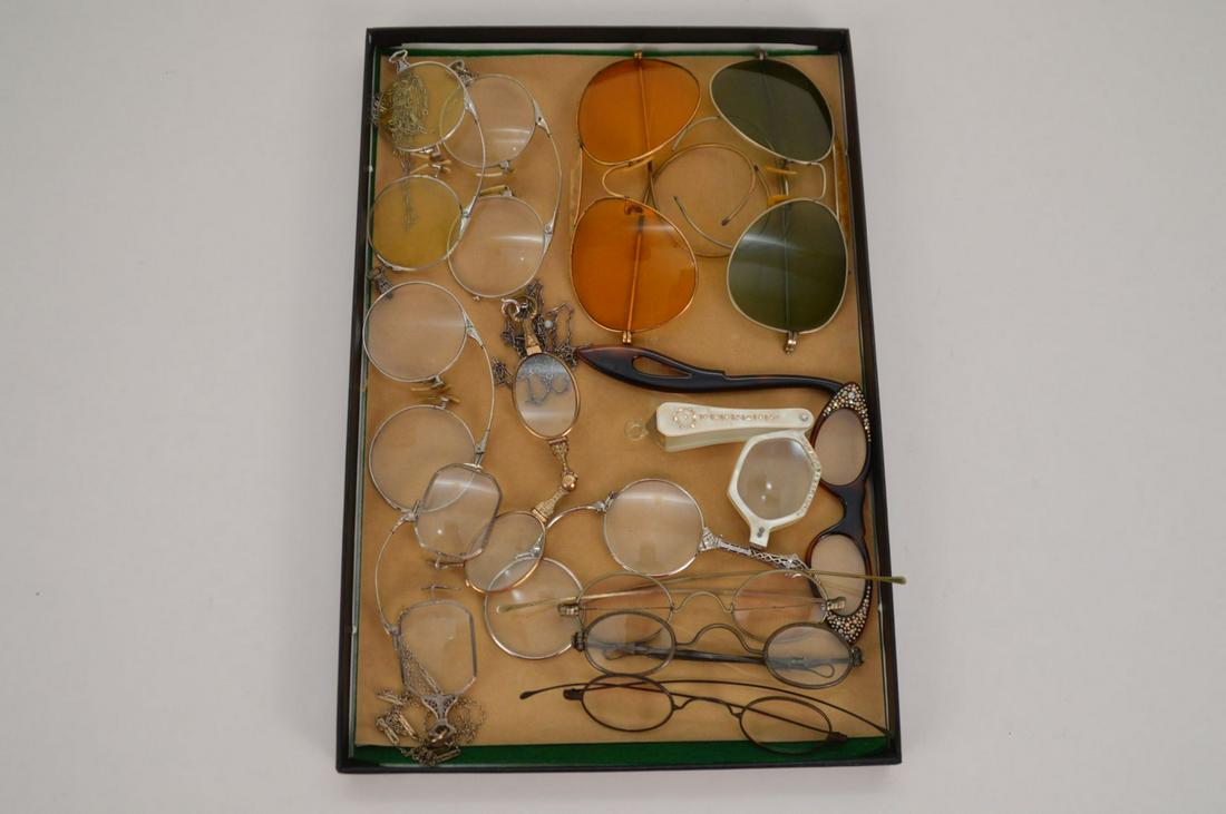 13pc. Box Lot Lorgnettes, Aviators, Early Wide Rim, (1 of 5)