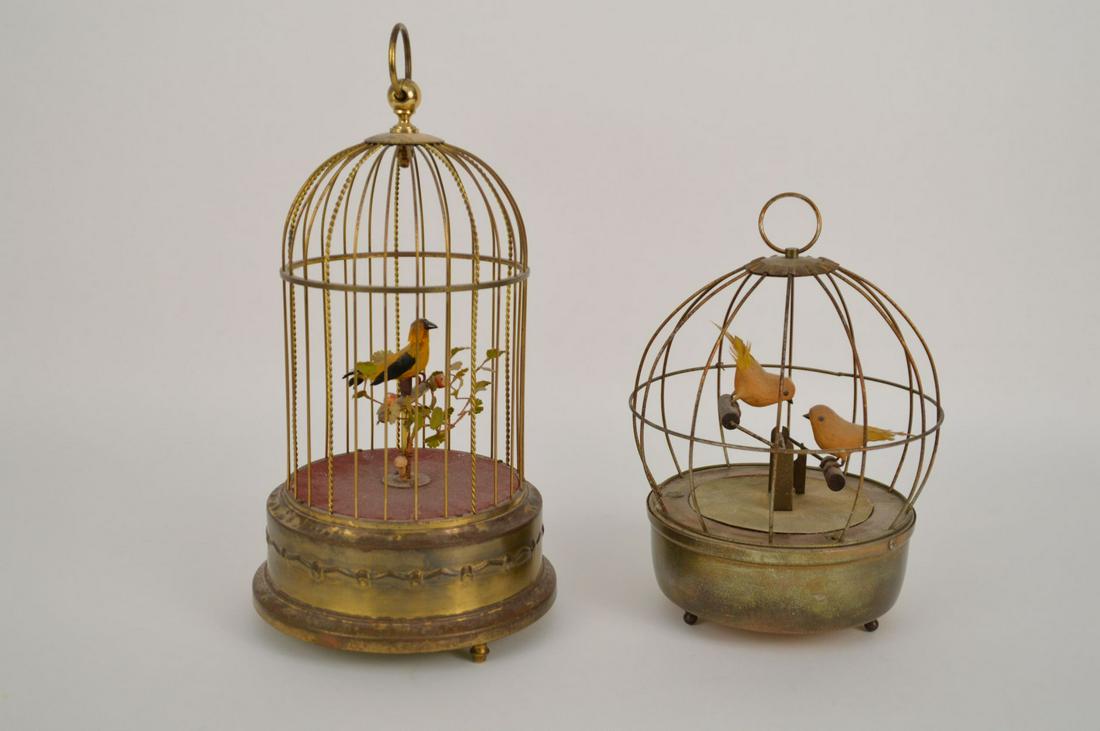 2 VINTAGE GERMAN MECHANICAL MUSICAL BIRD CAGES (1 of 8)