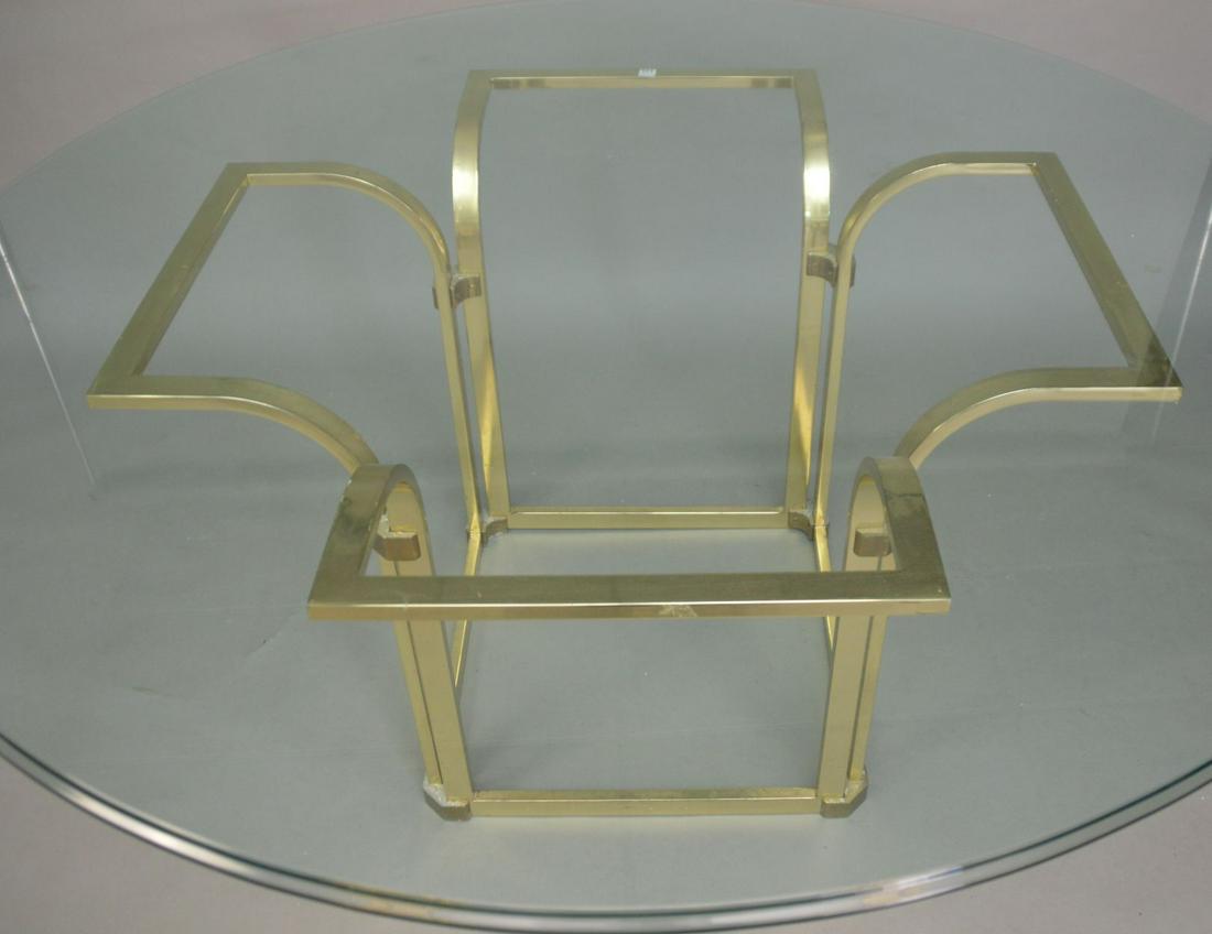 Vintage Italian Brass Frame Dining Table with Glass (1 of 7)