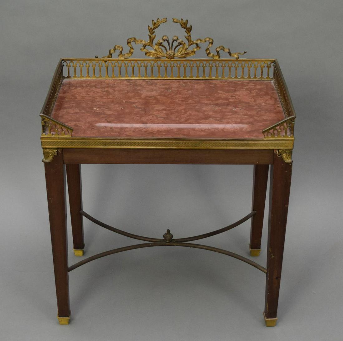 Antique French Bronze & Marble Desk Stand, 25"h x 19 (1 of 7)