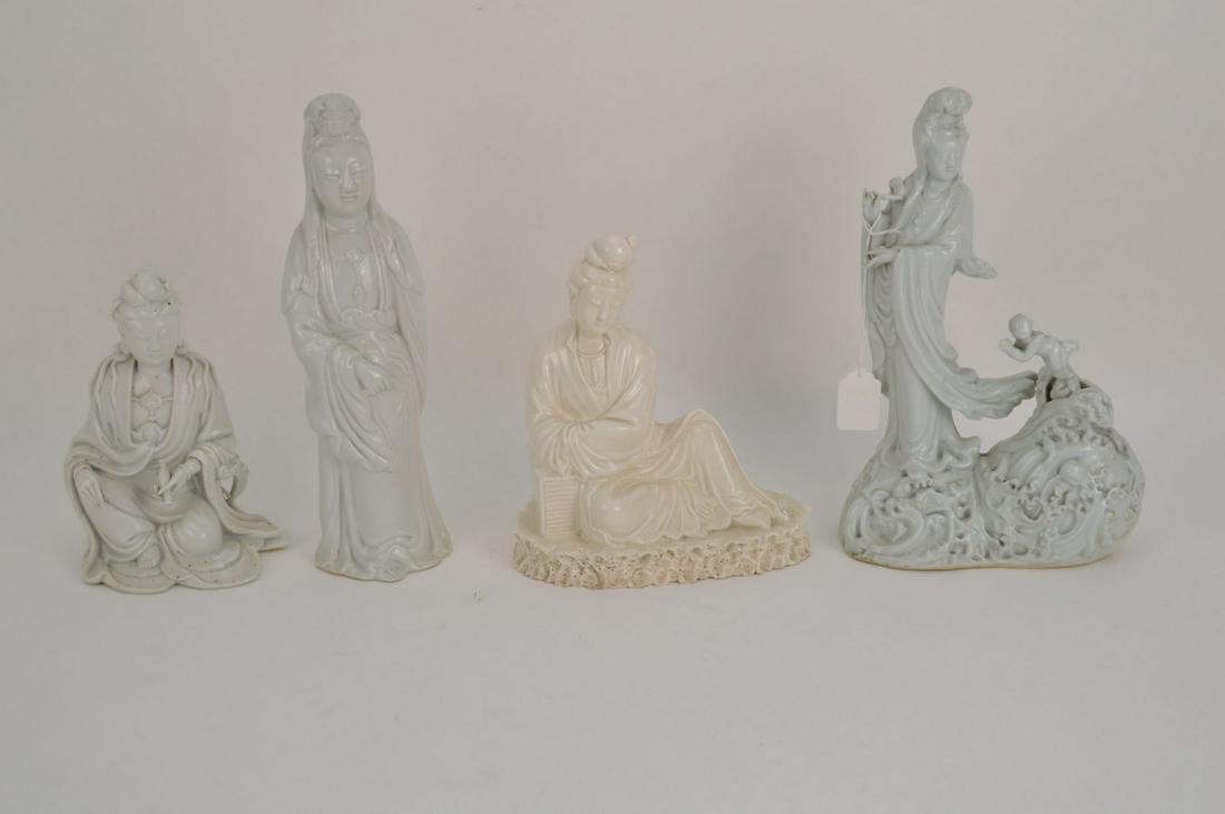 FOUR BLANC DE CHINE PORCELAIN STATUETTES - Includes a (1 of 8)