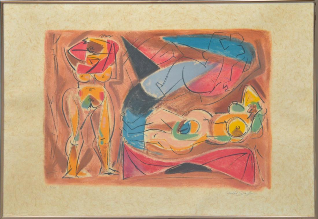 Andre Masson - Color Lithograph, Abstract nudes, pencil (1 of 5)