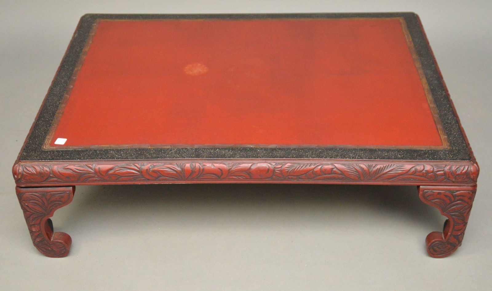 Chinese Red Lacquered Coffee Table, 13"h x 46"w (1 of 5)