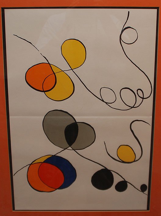 Alexander Calder (AMERICAN, 1898-1976) colored lith: Alexander Calder (AMERICAN, 1898-1976) colored lithograph, coa on verso, 15" x 22"