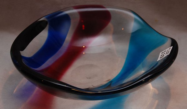 Murano art glass bowl, 10 1/2"L x 3"h: Murano art glass bowl, 10 1/2"L x 3"h