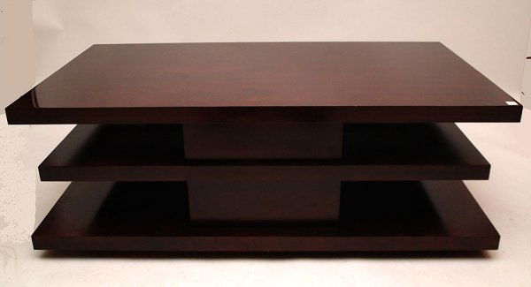 Mid century John Widdicomb tiered coffee table: Mid century open tiered coffee table, John Widdicomb label