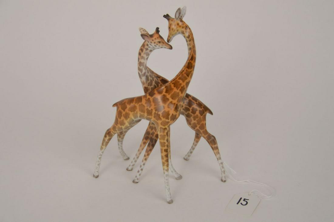 HEREND PORCELAIN GIRAFFES FIGURINE.  Blue Herend mark (1 of 8)