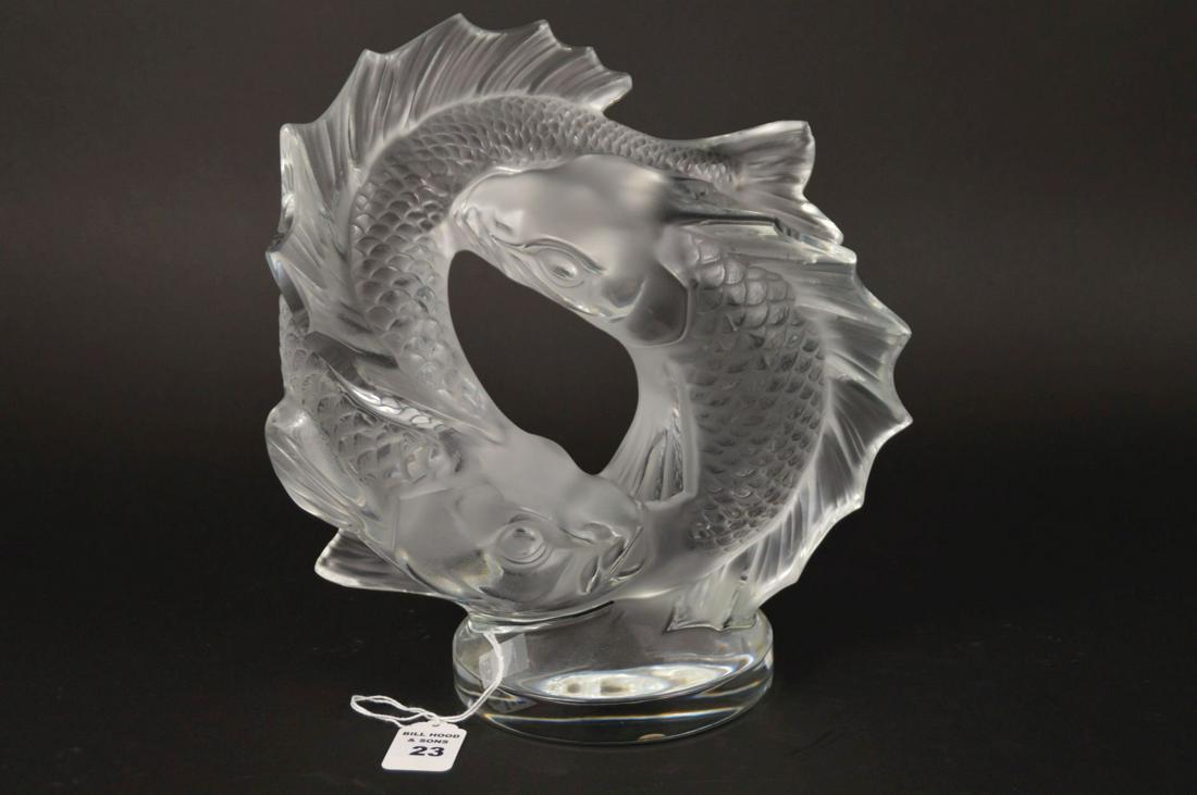 LARGE LALIQUE CRYSTAL KOI FISH sculpture. Size: 11 x (1 of 7)