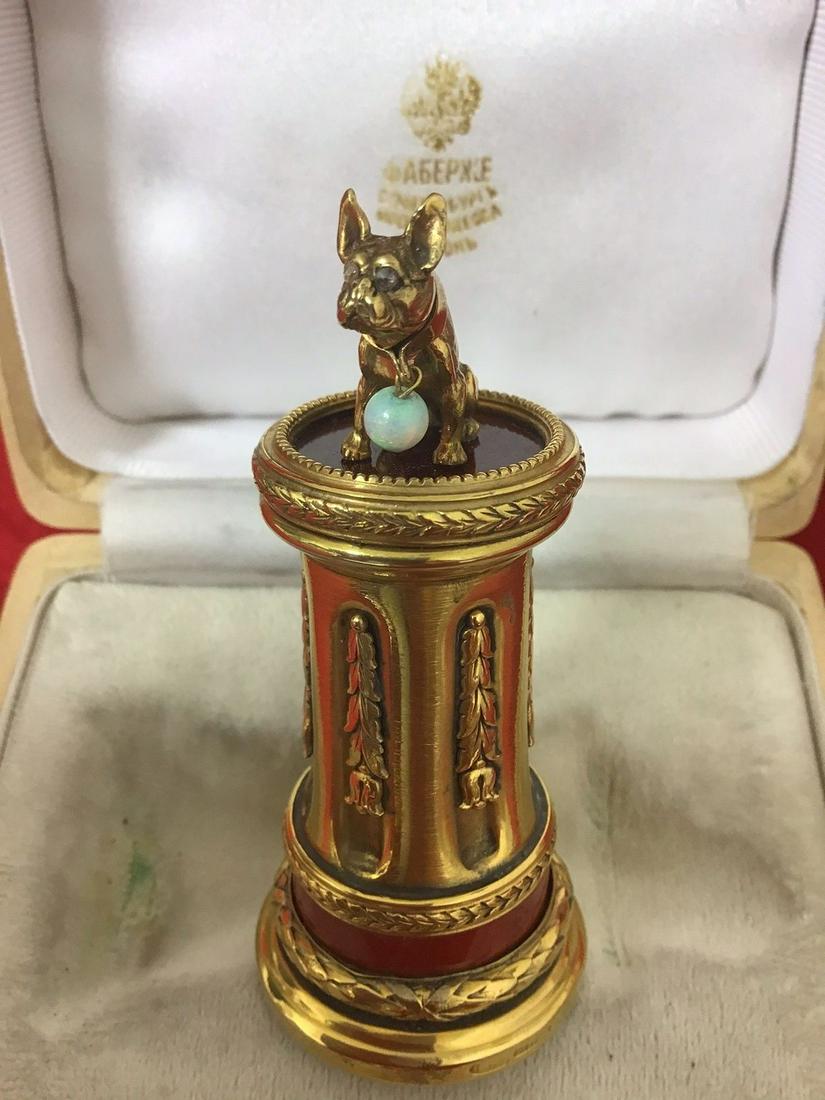 Antique Russian Silver Enamel Rose cut diamond stamp / (1 of 7)