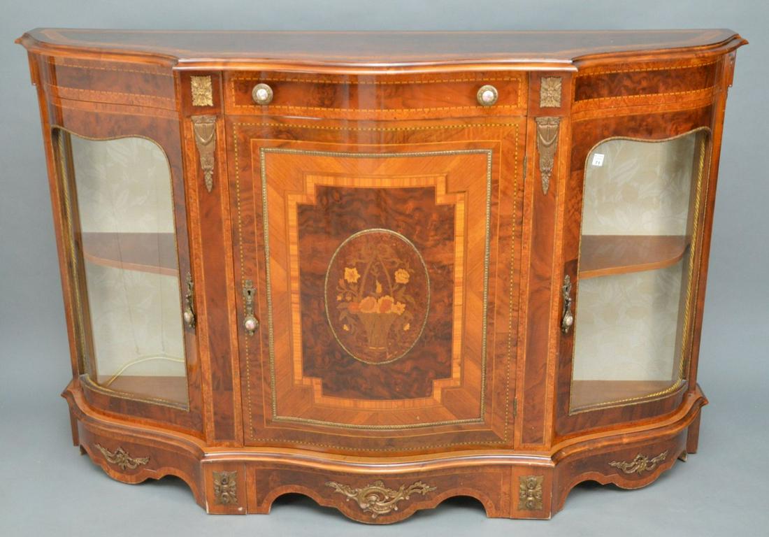 Mahogany Marquetry Serpentine Sideboard, Center Door (1 of 9)