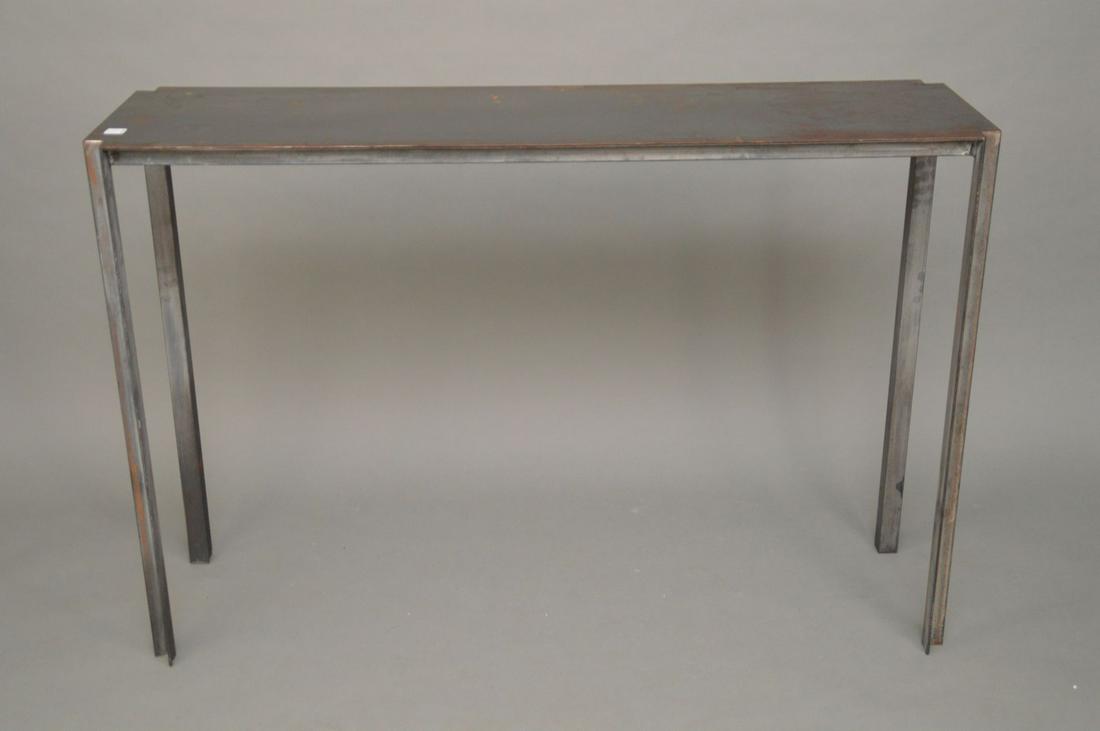 Modern Steel Console, 32"h x 42"w x 14"d: Modern Steel Console, 32"h x 42"w x 14"d