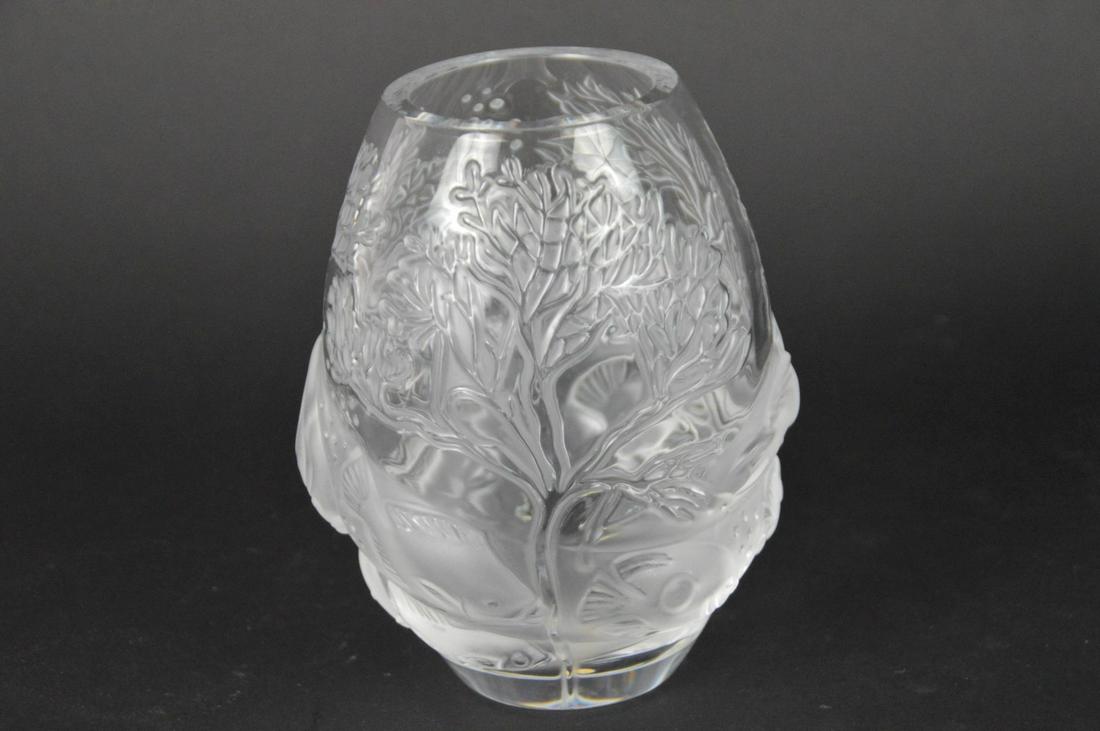 LALIQUE CRYSTAL "MARINA" VASE - Lalique France clear (1 of 5)
