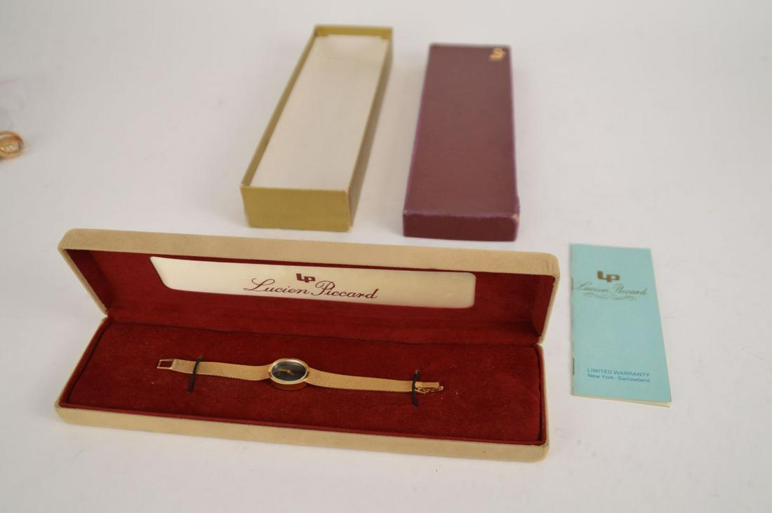 14K Yellow Gold Pickard Ladies Watch with Original: 14K Yellow Gold Pickard Ladies Watch with Original Registration, 23.2 grams 5.5" in length needs service