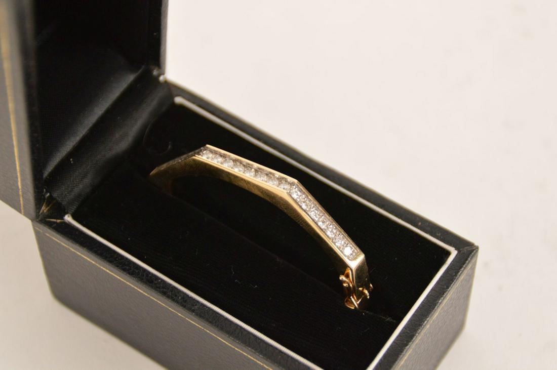 14kt Yellow Gold Diamond Bangle Bracelet, 22.1 grams. (1 of 7)