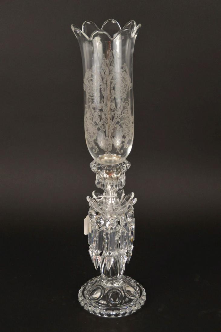BACCARAT MEDALLION CLEAR CRYSTAL CANDLESTICK W/ SHADE- (1 of 5)