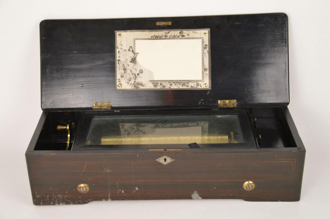 19th Century Music Box With Inlaid Wood Case. (1 of 10)