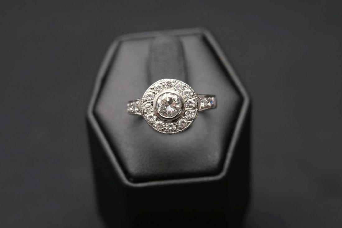 14K White Gold & Diamond Ring.  Total diamond weight (1 of 4)
