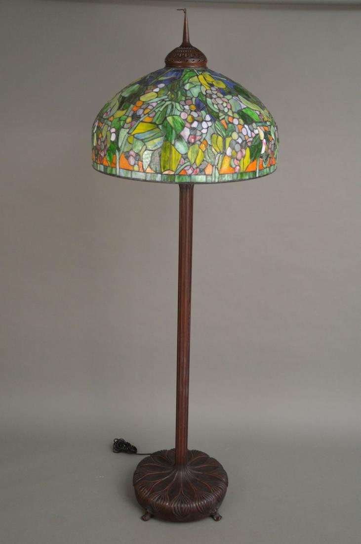 Tiffany Style Bronze Floor Lamp With Leaded Glass (1 of 16)
