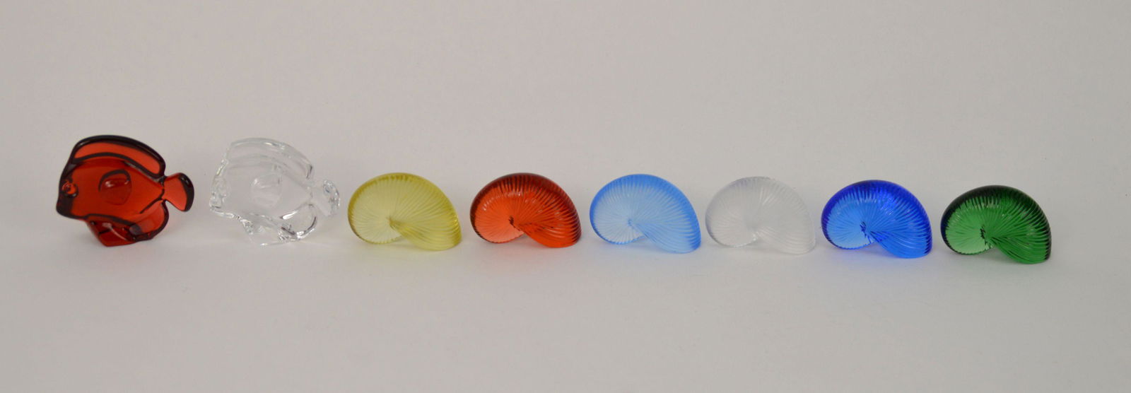 GROUP OF 8 BACCARAT CRYSTAL NAUTILUS SHELLS & FISH - (1 of 9)