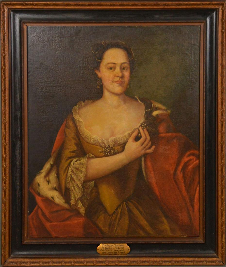 Antique Austrian Portrait of a Lady, canvas size 32-1/4 (1 of 7)