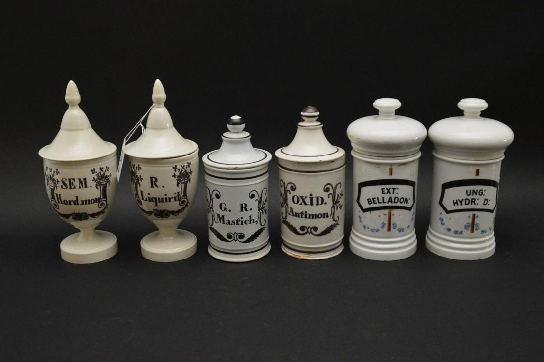 3 Pairs Antique Apothecary Jars, 10"h to 12"h (some (1 of 7)