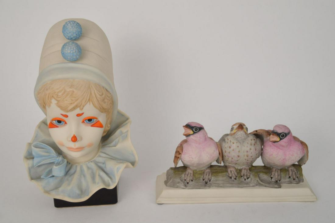 Cybis Clown Head (8 1/2"h0 AND 3 Boehm Birds on Branch (1 of 8)