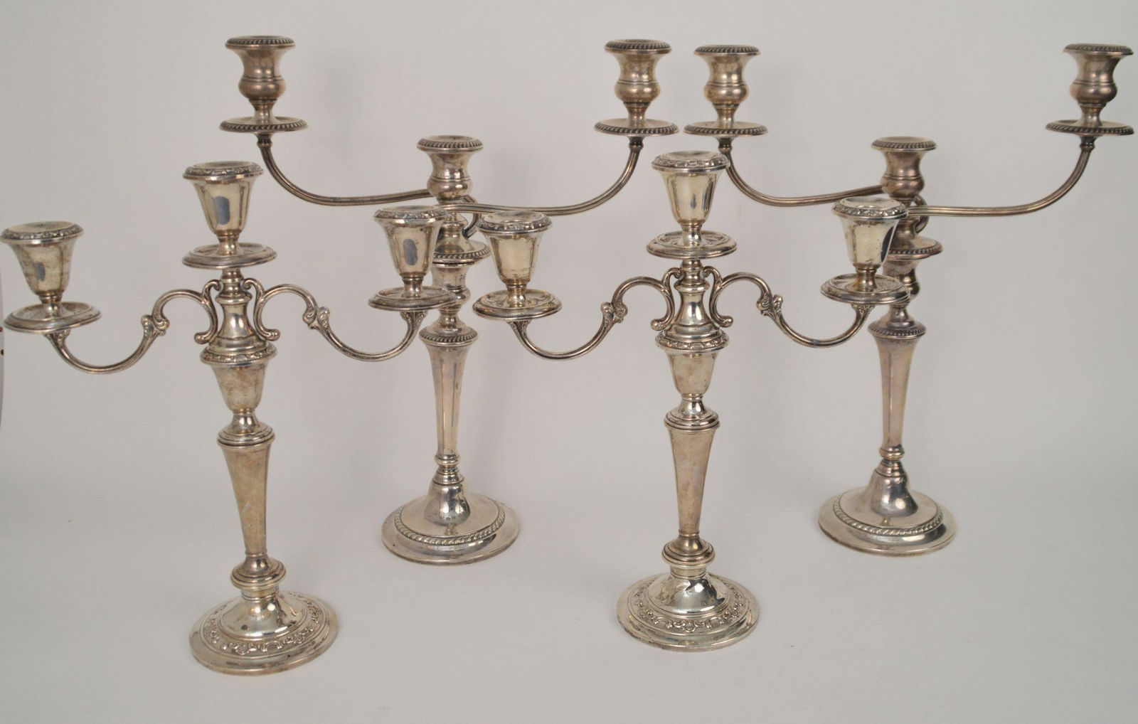 2 Pairs Weighted Gorham of Sterling Silver Candelabras. (1 of 8)