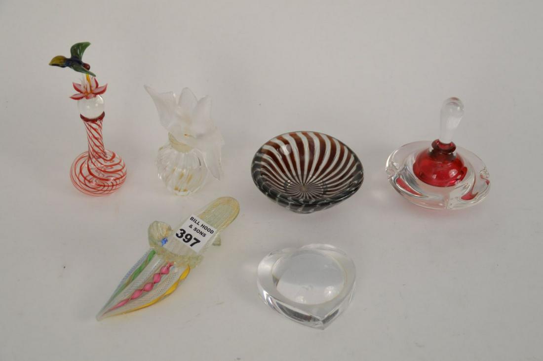 6 Miniature Assorted Glass Pieces, 3 Perfumes (5 1/2"h (1 of 5)