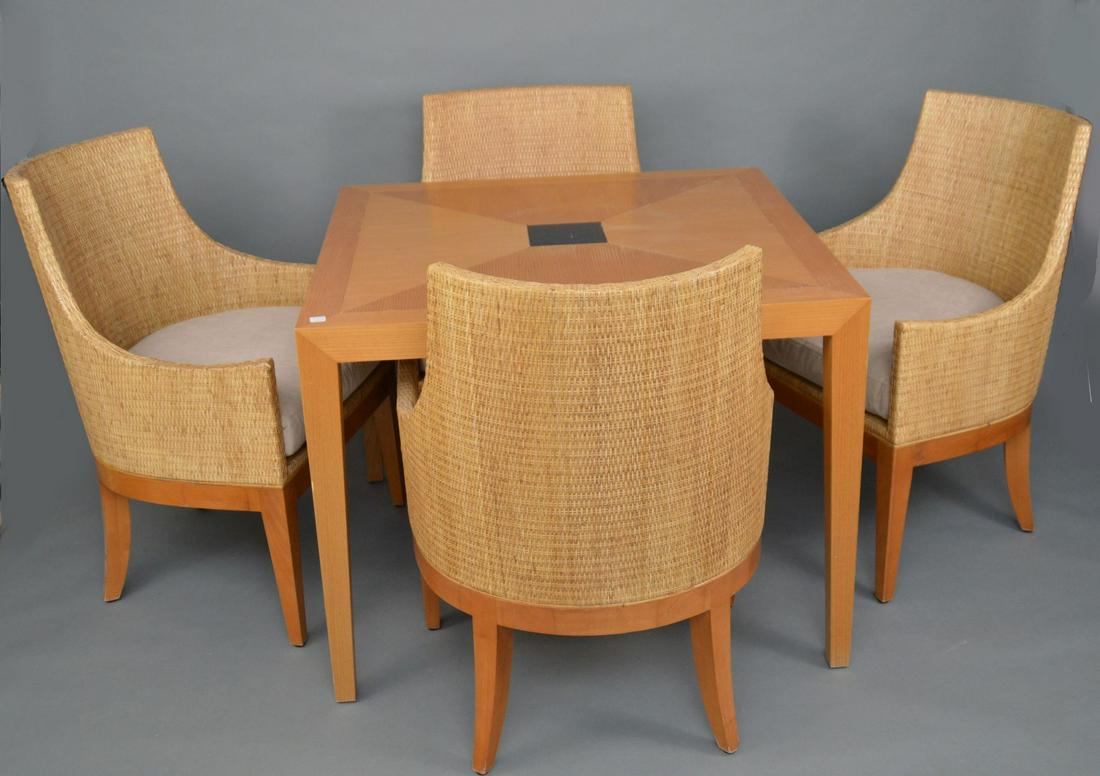 Table, Light Wood with Center Dark Square, 29"h (1 of 11)