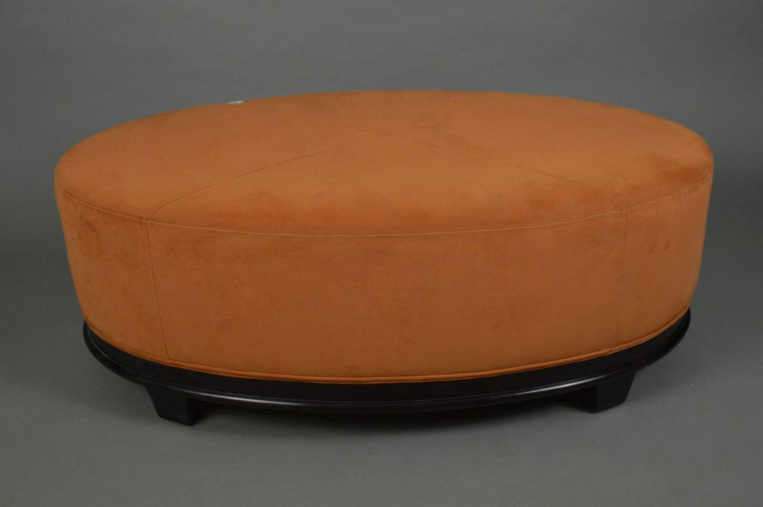 Oval Suede Covered Ottoman on Wool Base, 18"h x 48"w x (1 of 5)