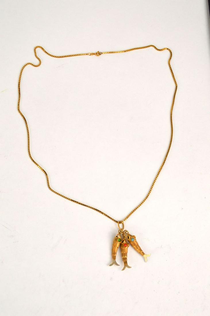 Vintage 18kt Gold Box Chain with Three 18kt Gold (1 of 5)