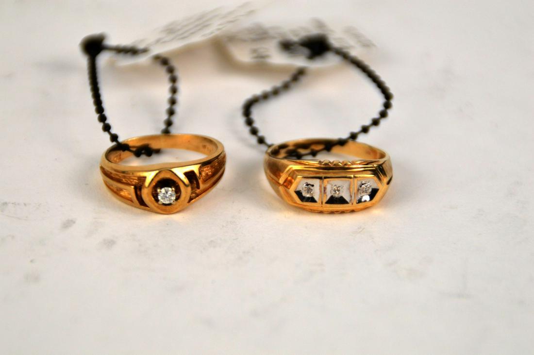 Two 10kt Gold Diamond Rings, Size 8 1/2 & 10 1/2 (1 of 5)