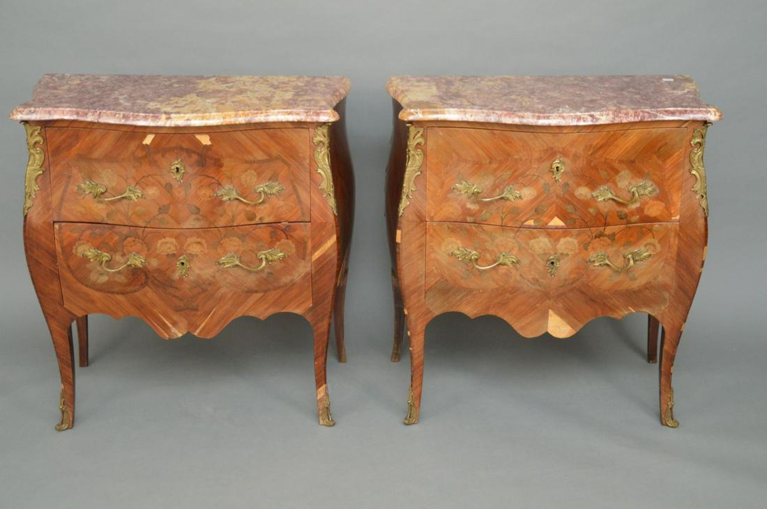 Pair 2 Drawer Serpentine Chests, Each With Gilt Metal (1 of 16)