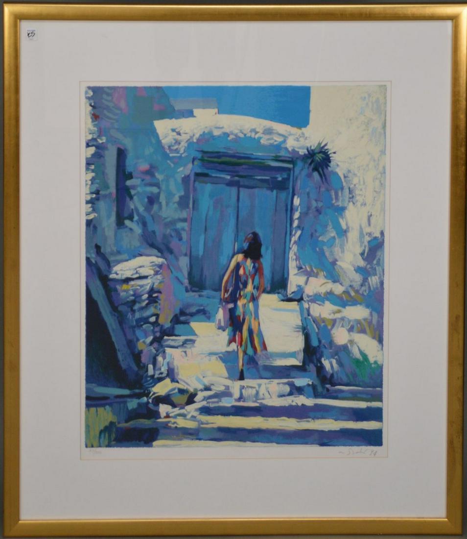 NICOLA SIMBARI " BLUE DOOR " 1994 LITOGRAPH 57/300 COA (1 of 10)