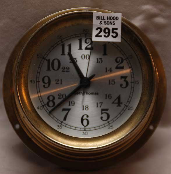 Seth Thomas ships clock, 20th century, 6"dia: Seth Thomas ships clock, 20th century, 6"dia