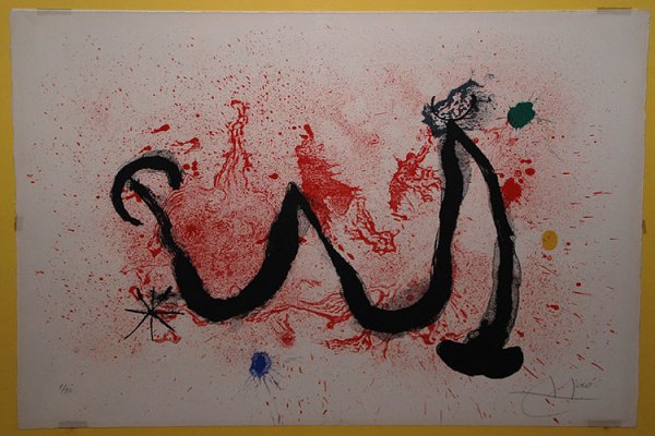 Joan Miró (SPANISH, 1893-1983) Lithograph, Abstrac: Joan Miró (SPANISH, 1893-1983) Lithograph, Abstract, signed & numbered 7/90, 19" x 26"