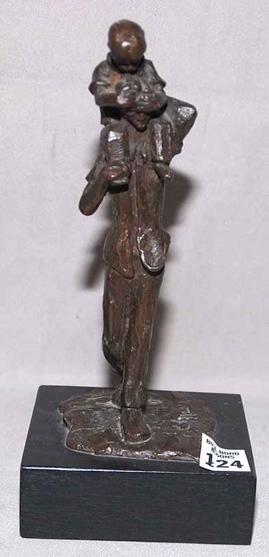 Bronze Sculpture of father & child, by Herold Scla
