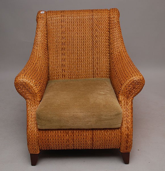 Great woven arm chair, 39"h