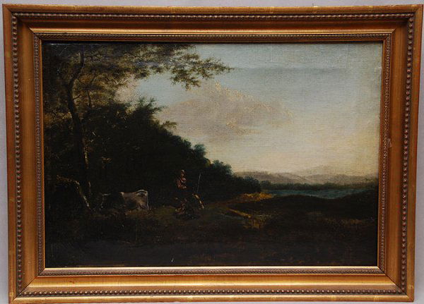 18th/19th Century British School, oil on canvas, L: 18th/19th Century British School, oil on canvas, Landscape, 15" x 22"
