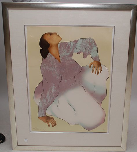 R.C. Gorman (American 1932 - 2005) Lithograph, Se: R.C. Gorman (American 1932 - 2005) Lithograph, Seated Lady, pencil signed and numbered 199/200, 1981 22" x 30"